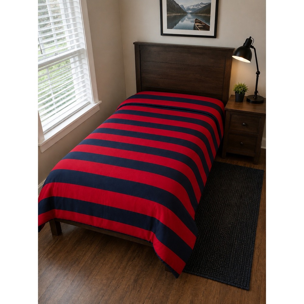 Pottery Barn Teen Twin Duvet PBTeen Rugby Striped Cotton Bedding Preppy Nautical